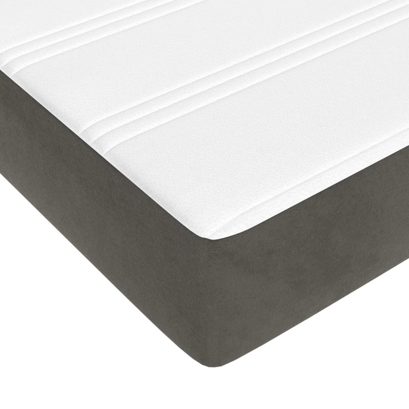 vidaXL Pocket Spring Bed Mattress Dark Grey 152x203x20 cm Queen Velvet