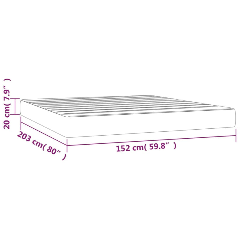 vidaXL Pocket Spring Bed Mattress Dark Grey 152x203x20 cm Queen Velvet