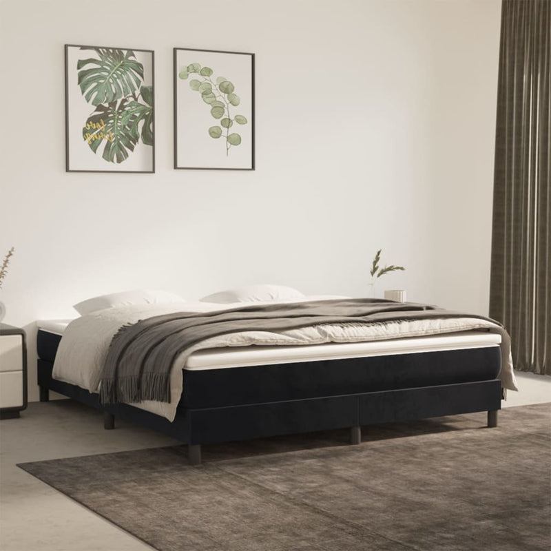 vidaXL Pocket Spring Bed Mattress Black 153x203x20 cm Queen Size Velvet