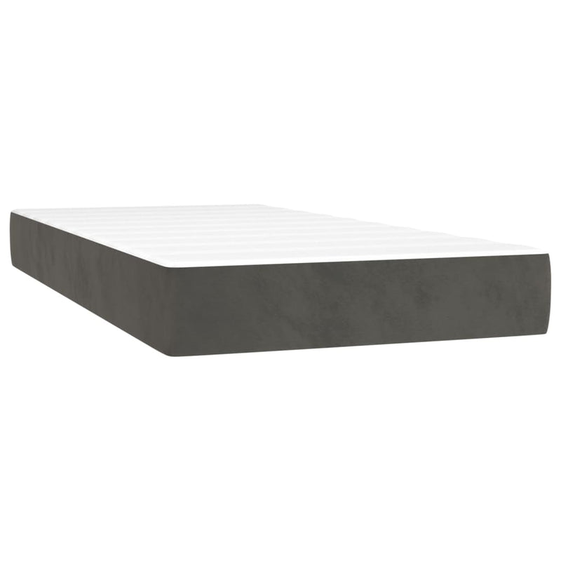 vidaXL Pocket Spring Bed Mattress Dark Grey 107x203x20 cm Super Single Velvet
