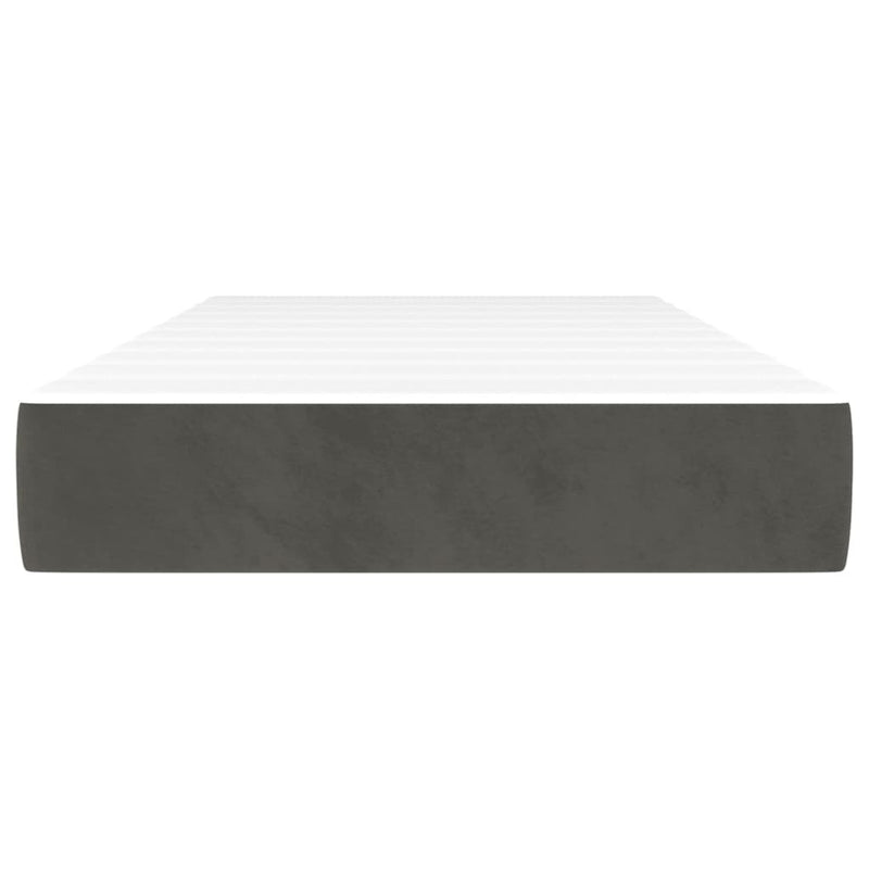 vidaXL Pocket Spring Bed Mattress Dark Grey 107x203x20 cm Super Single Velvet