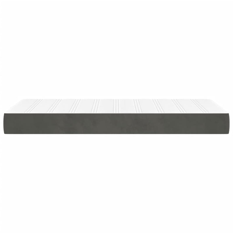 vidaXL Pocket Spring Bed Mattress Dark Grey 107x203x20 cm Super Single Velvet