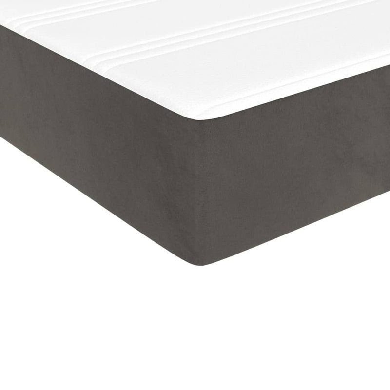 vidaXL Pocket Spring Bed Mattress Dark Grey 107x203x20 cm Super Single Velvet