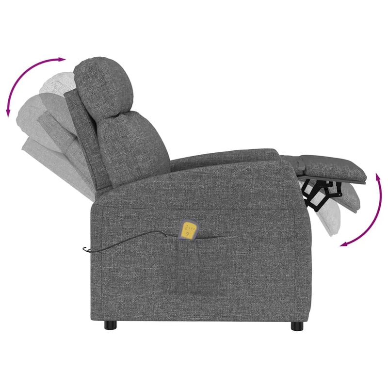 Massage Chair Dark Grey Fabric