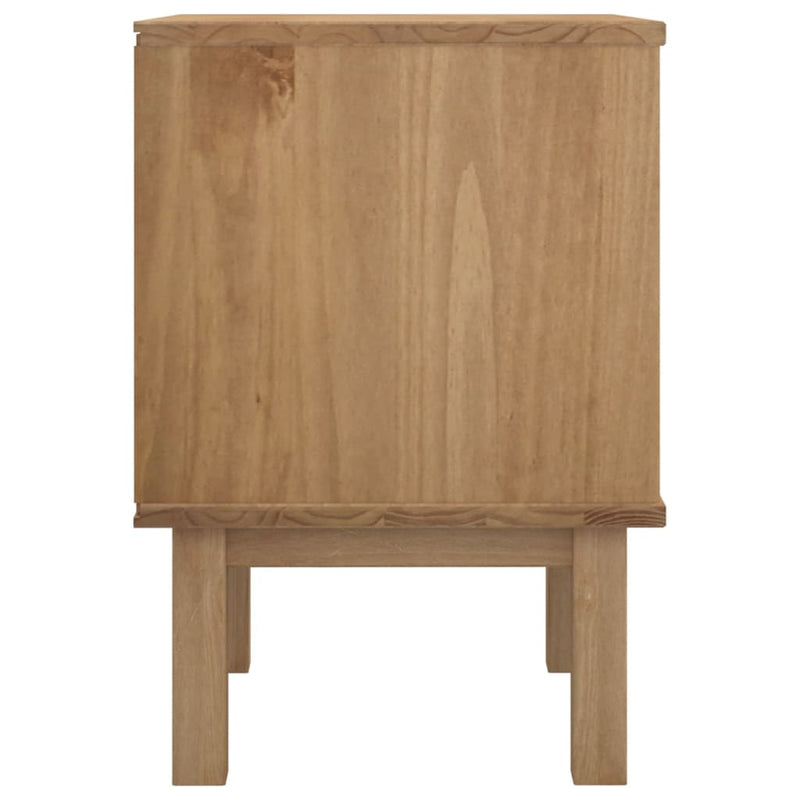 vidaXL Bedside Cabinet OTTA Brown&White 45x39x57cm Solid Wood Pine
