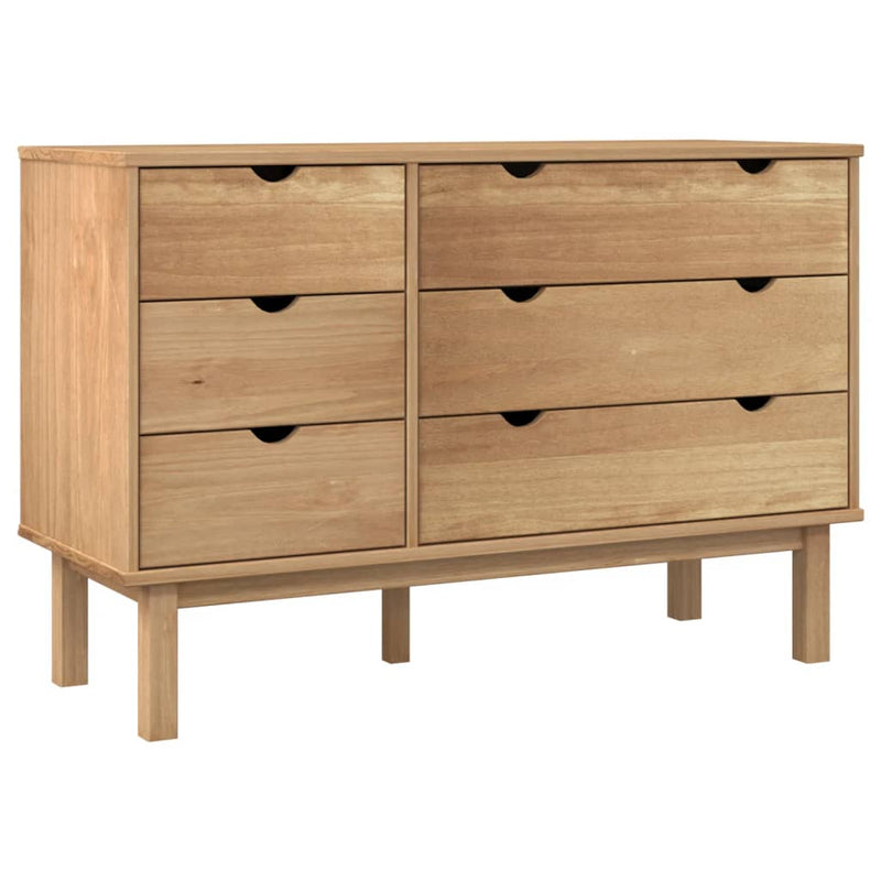 vidaXL Drawer Cabinet OTTA 111x43x73.5 cm Solid Wood Pine