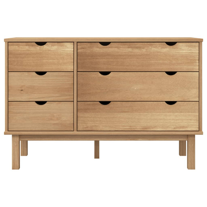 vidaXL Drawer Cabinet OTTA 111x43x73.5 cm Solid Wood Pine