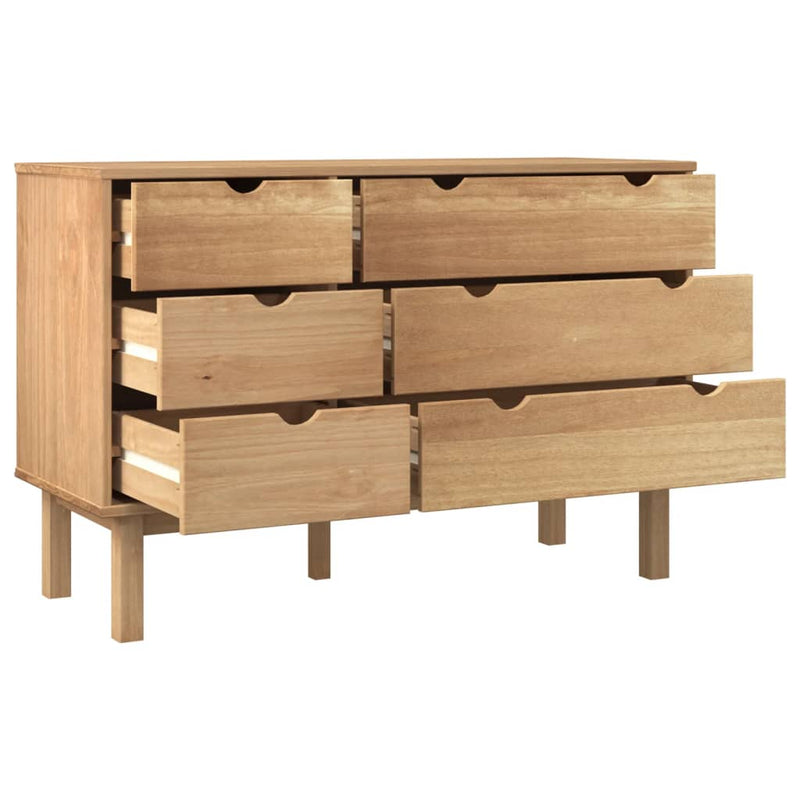 vidaXL Drawer Cabinet OTTA 111x43x73.5 cm Solid Wood Pine