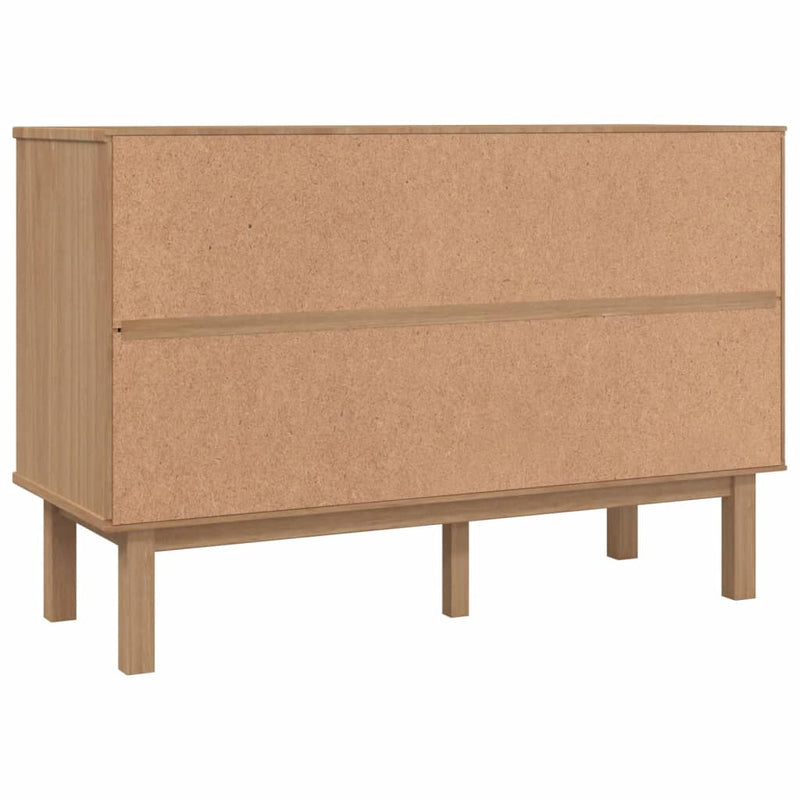 vidaXL Drawer Cabinet OTTA Brown&Grey 111x43x73.5 cm Solid Wood Pine