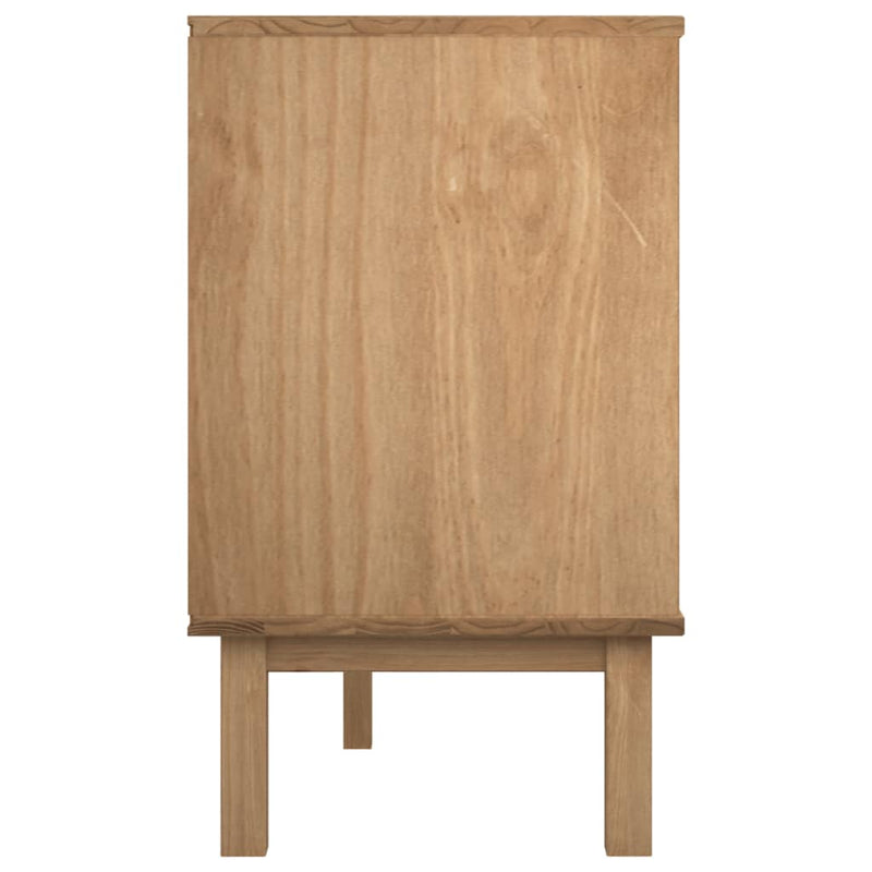 vidaXL Drawer Cabinet OTTA Brown&White 111x43x73.5 cm Solid Wood Pine