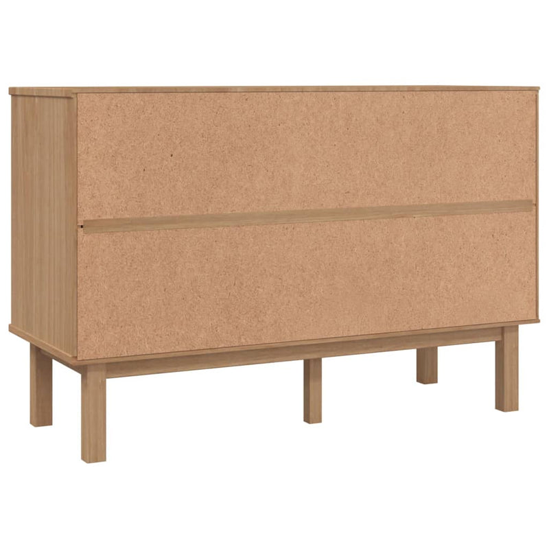 vidaXL Drawer Cabinet OTTA Brown&White 111x43x73.5 cm Solid Wood Pine