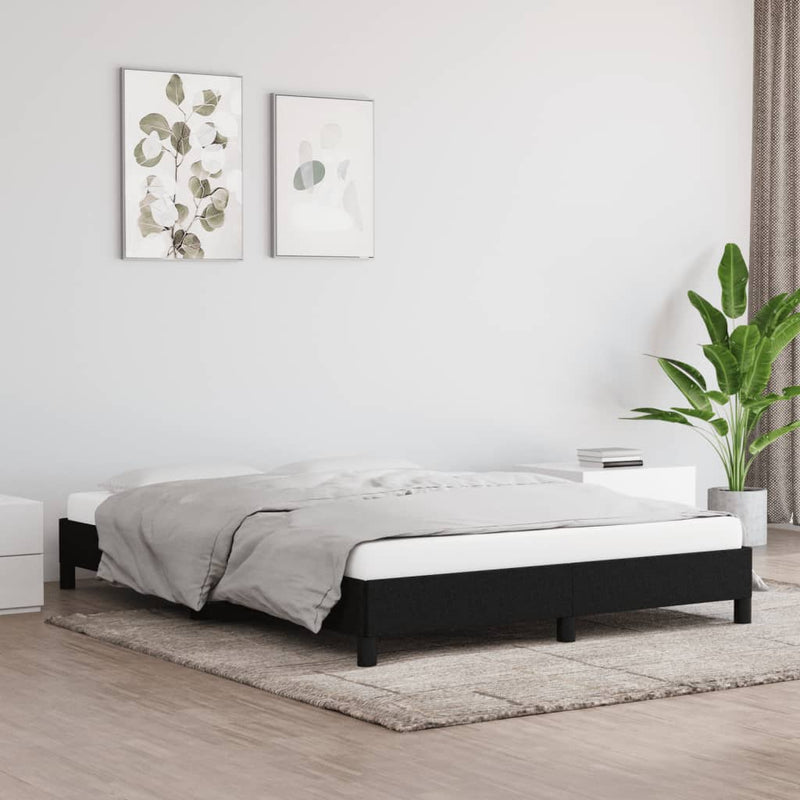 vidaXL Bed Frame without Mattress Black 152x203 cm Queen Fabric