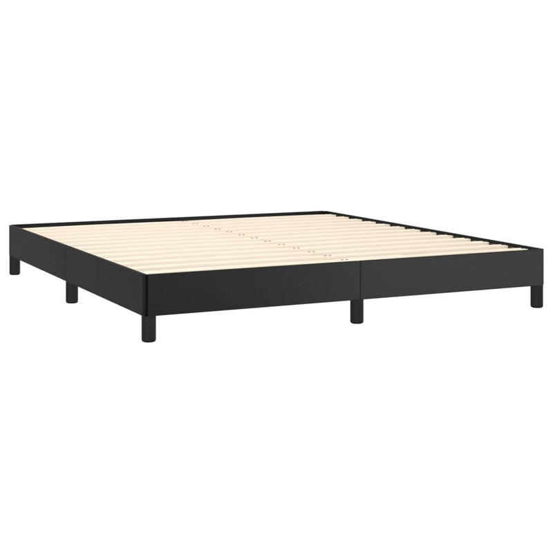 Bed Frame Black 153x203 cm Queen Size Faux Leather