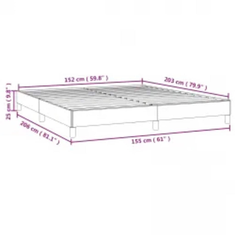 vidaXL Bed Frame without Mattress Black 152x203 cm Queen Faux Leather