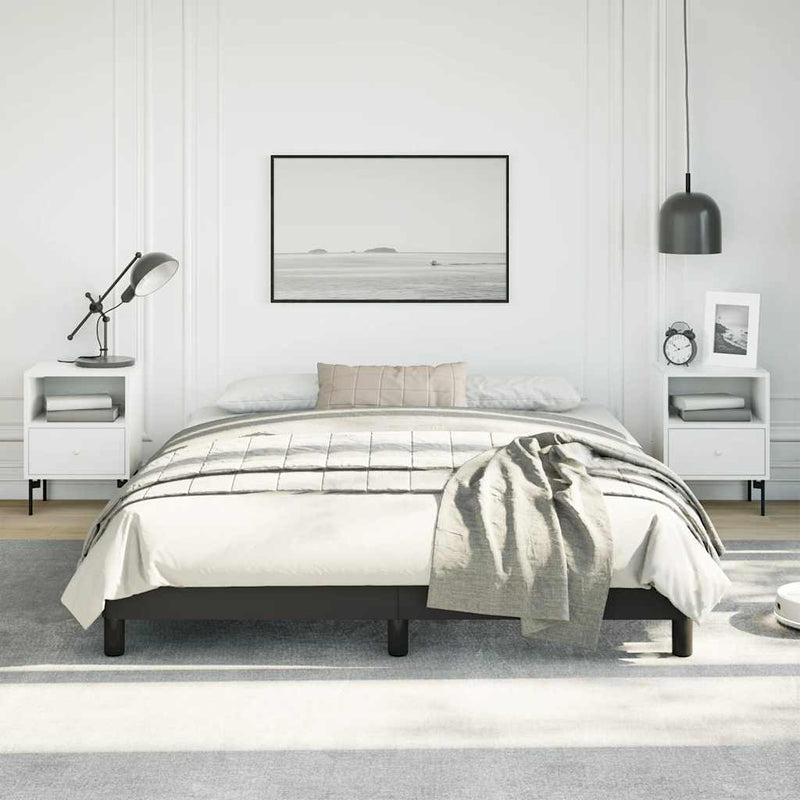 vidaXL Bed Frame without Mattress Black 152x203 cm Queen Faux Leather