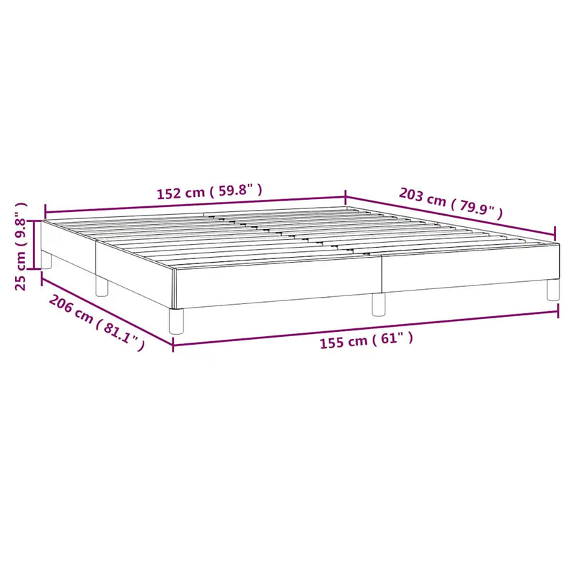 Bed Frame without Mattress Black 152x203 cm Queen Velvet