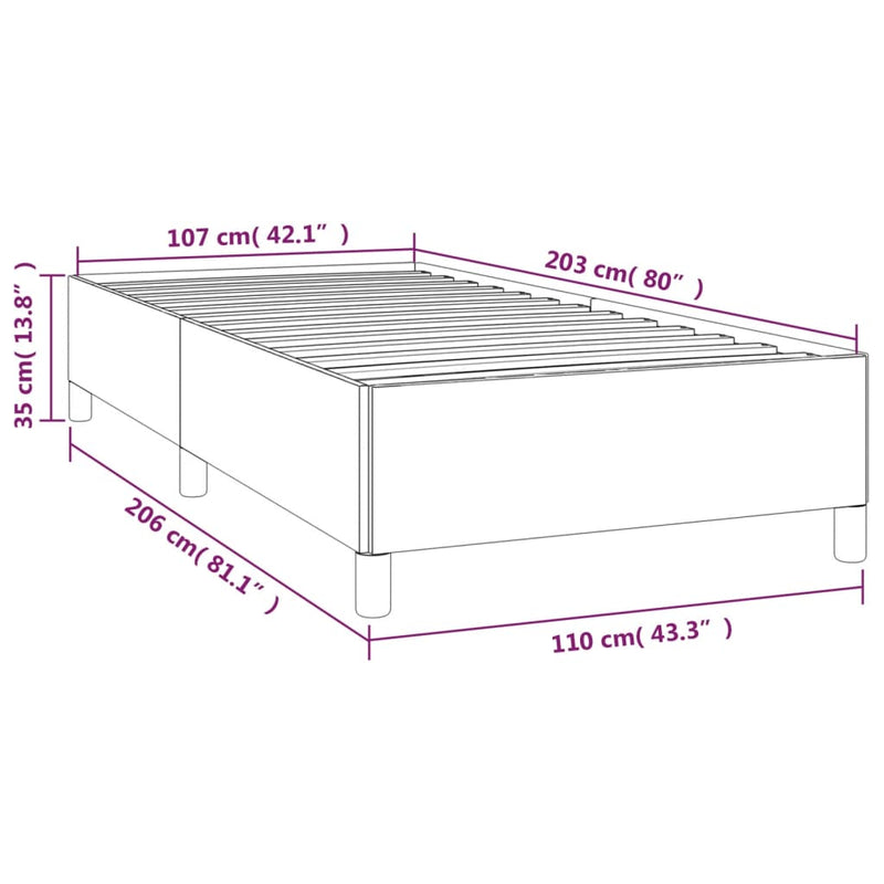 vidaXL Bed Frame without Mattress Dark Grey King Single Fabric