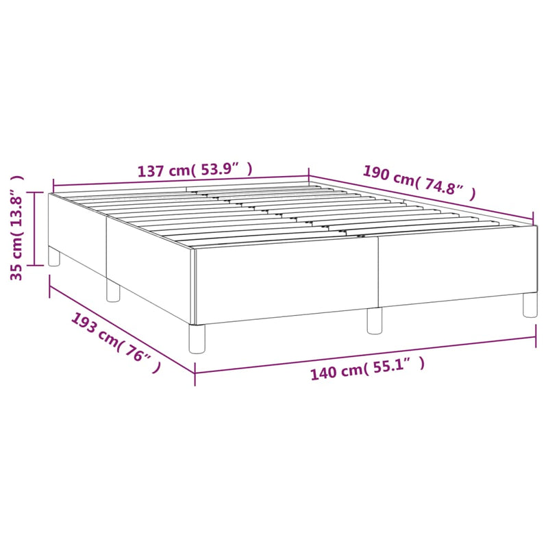 vidaXL Bed Frame without Mattress Black 137x187 cm Double Velvet