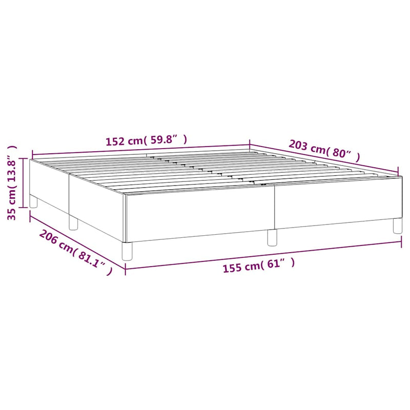 vidaXL Bed Frame without Mattress Dark Grey 152x203 cm Queen Velvet