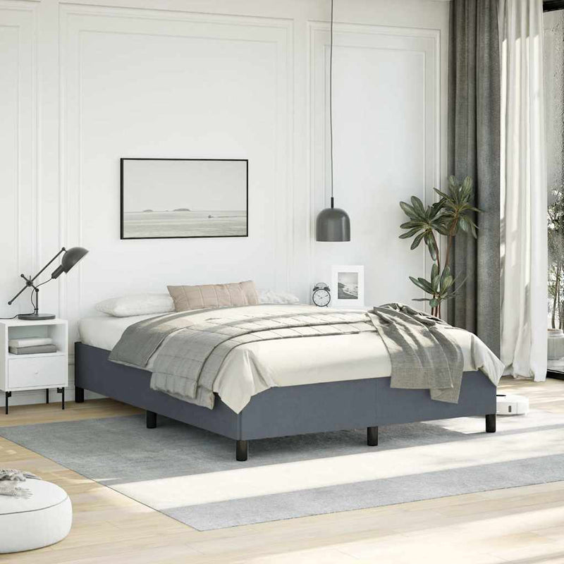 vidaXL Bed Frame without Mattress Dark Grey 152x203 cm Queen Velvet