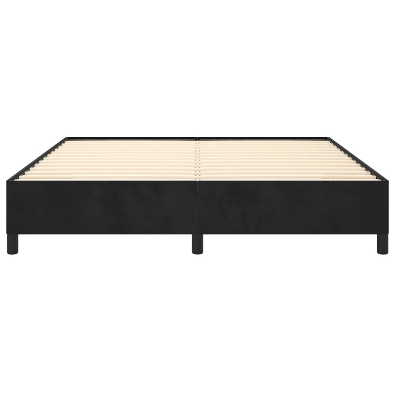 Bed Frame without Mattress Black 152x203 cm Queen Velvet