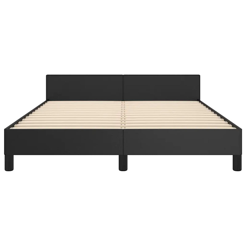 Bed Frame without Mattress Black Double Faux Leather