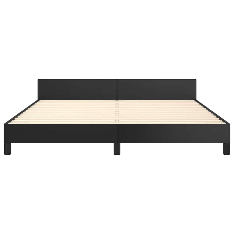 vidaXL Bed Frame without Mattress Black Queen Faux Leather