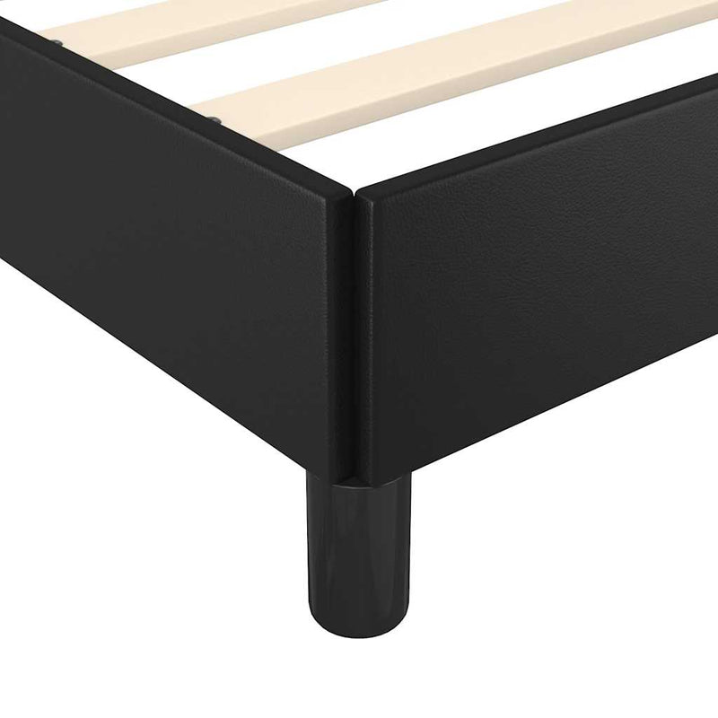 vidaXL Bed Frame without Mattress Black Queen Faux Leather