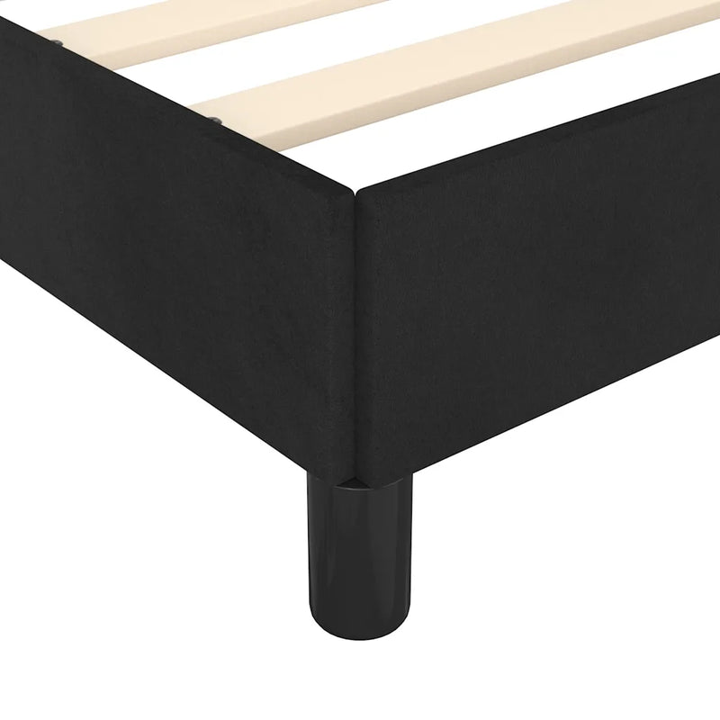 Bed Frame without Mattress Black Queen Velvet