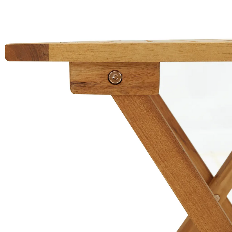 Outdoor Deck Chair with Footrest and Table Solid Wood Acacia