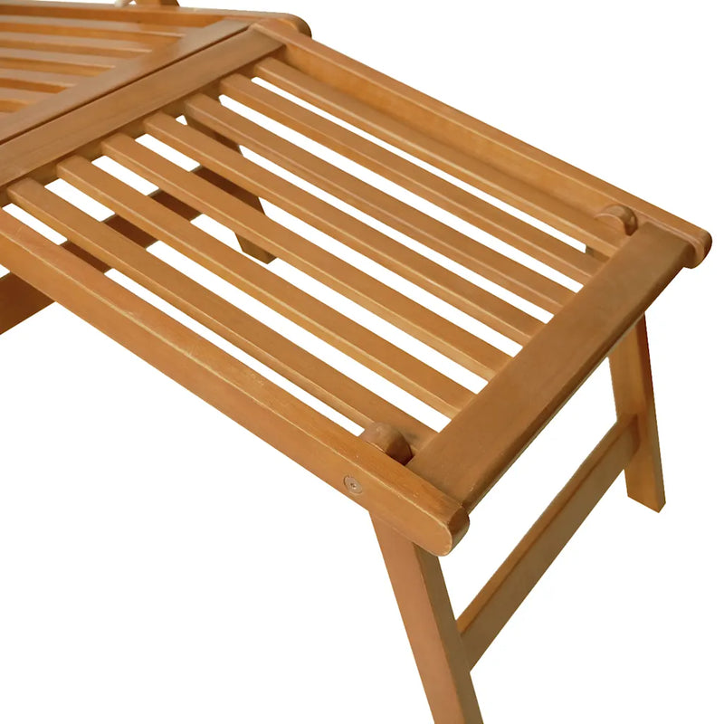 Outdoor Deck Chairs with Footrests and Table Solid Wood Acacia