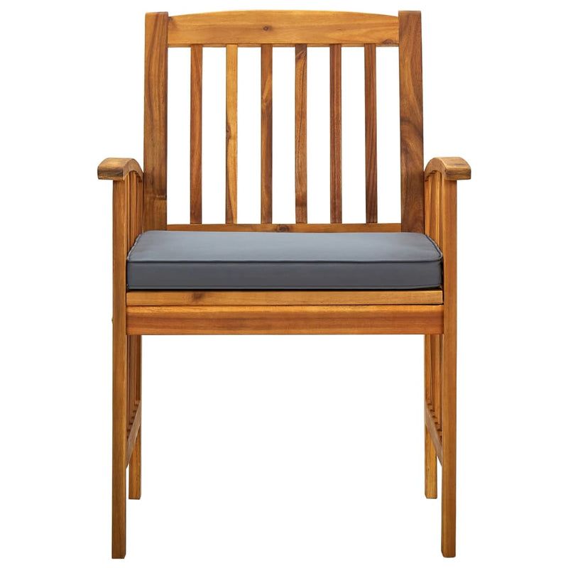 vidaXL Garden Dining Chairs 4 pcs with Cushions Solid Wood Acacia