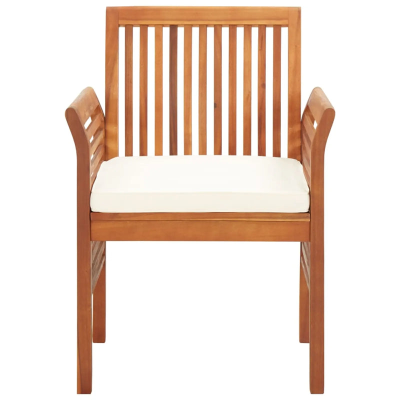 Garden Dining Chairs with Cushions 4 pcs Solid Wood Acacia