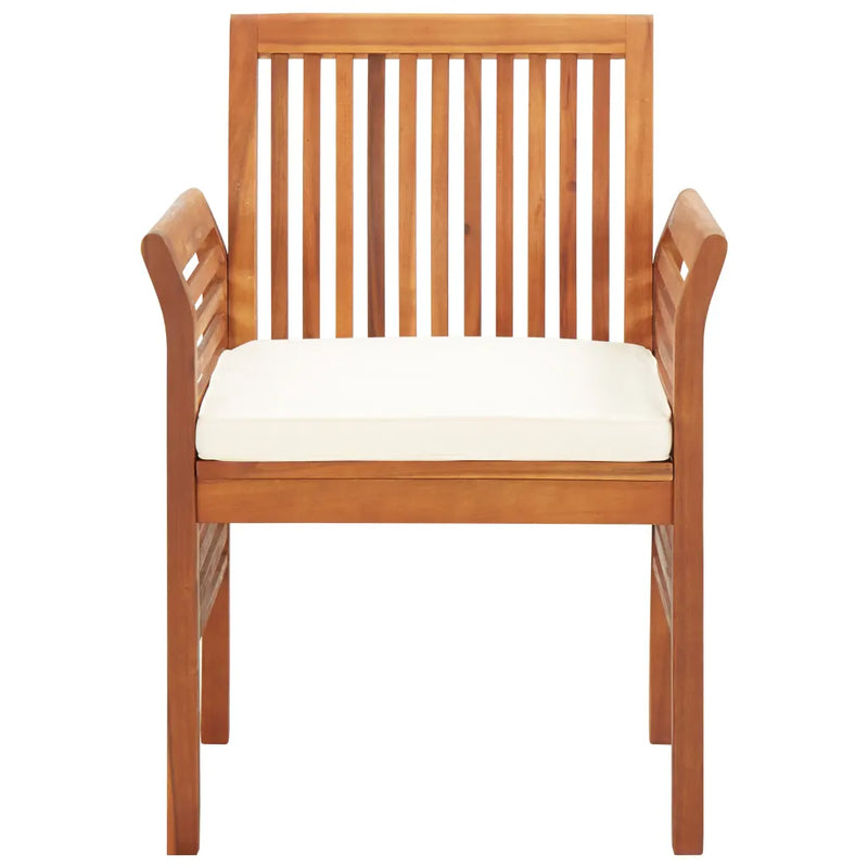 Garden Dining Chairs with Cushions 8 pcs Solid Wood Acacia