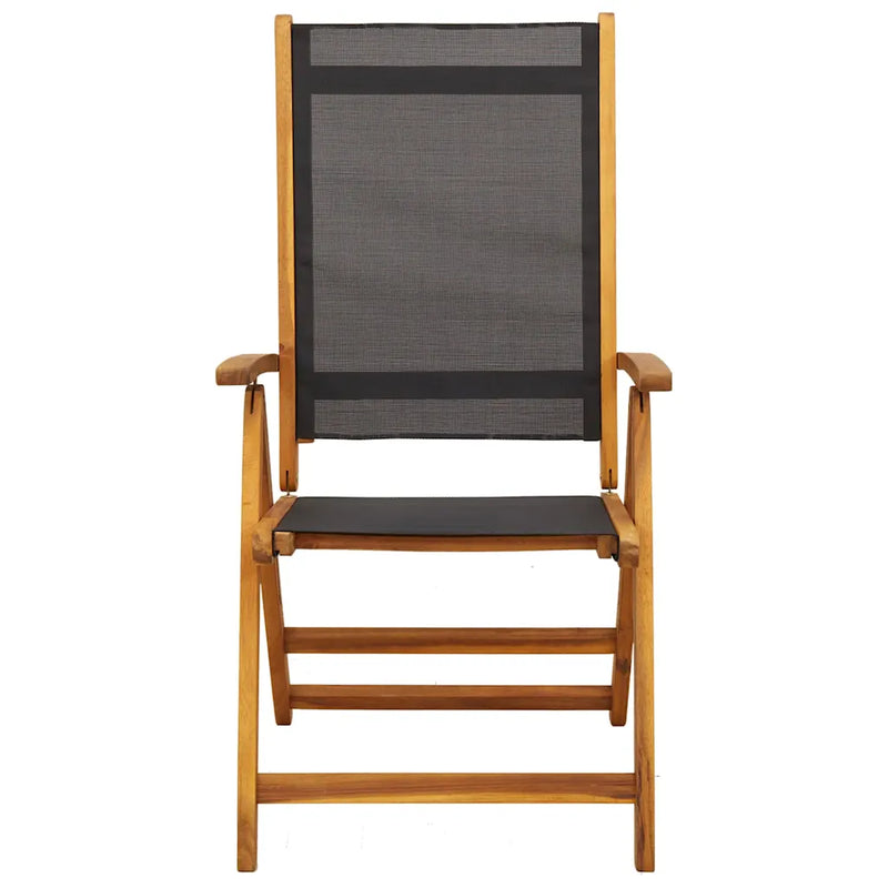 Folding Garden Chairs 6 pcs Solid Wood Acacia and Textilene