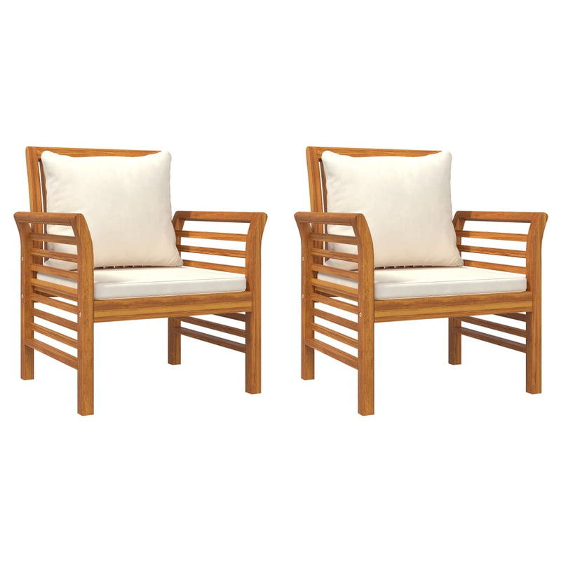 vidaXL 3 Piece Garden Lounge Set with Cushions Solid Wood Acacia