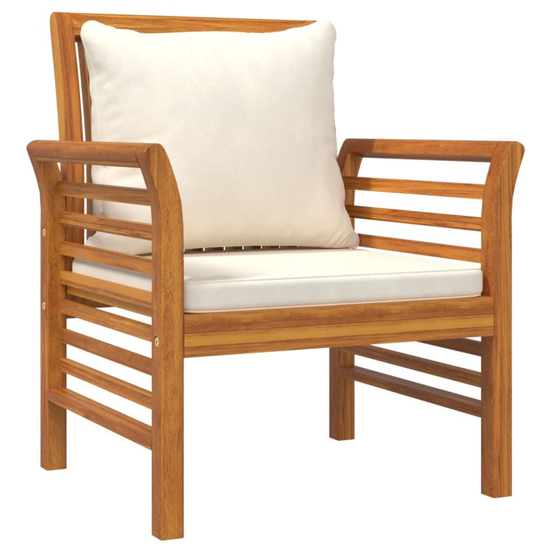 vidaXL 3 Piece Garden Lounge Set with Cushions Solid Wood Acacia