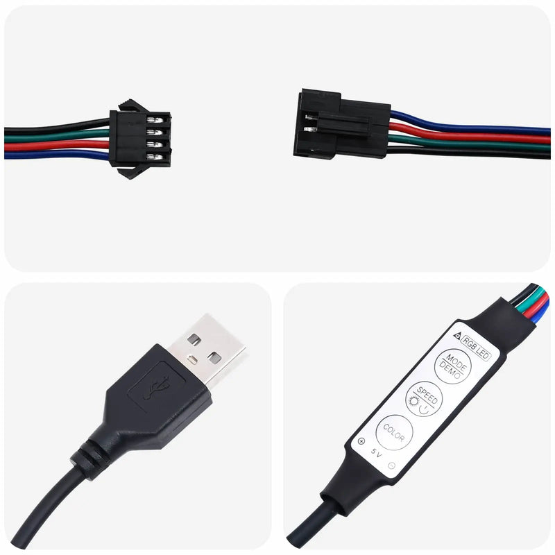 LED Strip with LED Strip Lights 2 pcs Black 180 cm SMD5050
