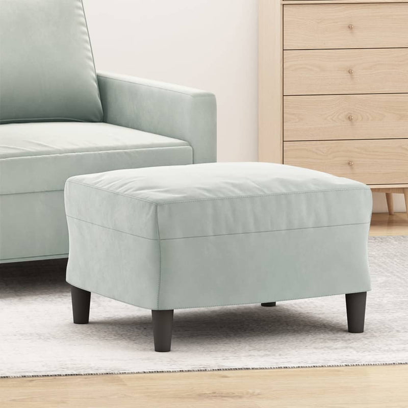 vidaXL Footstool Light Grey 60x50x41 cm Velvet
