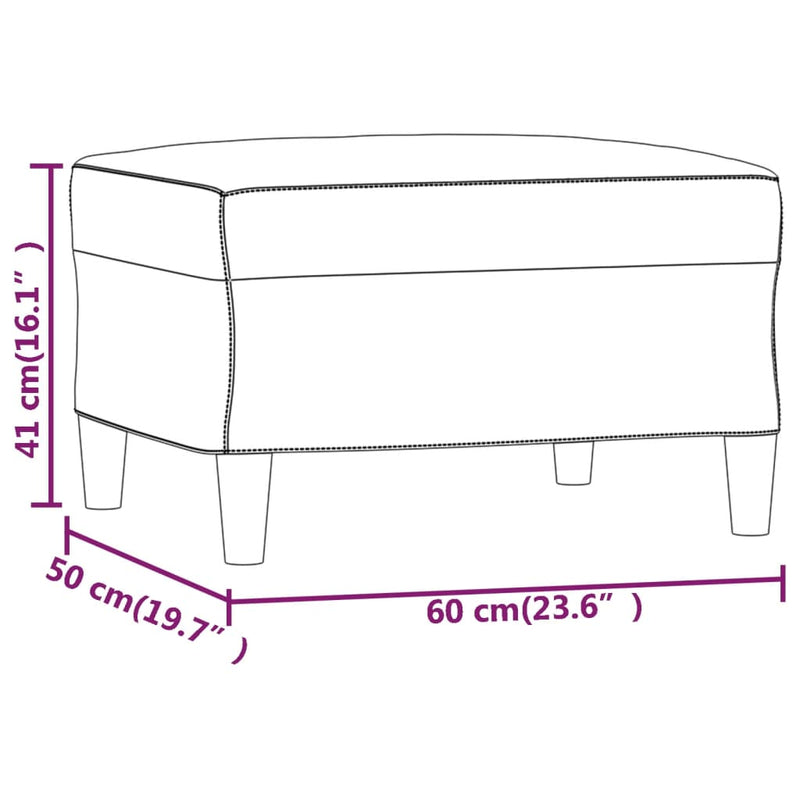 vidaXL Footstool Black 60x50x41 cm Velvet