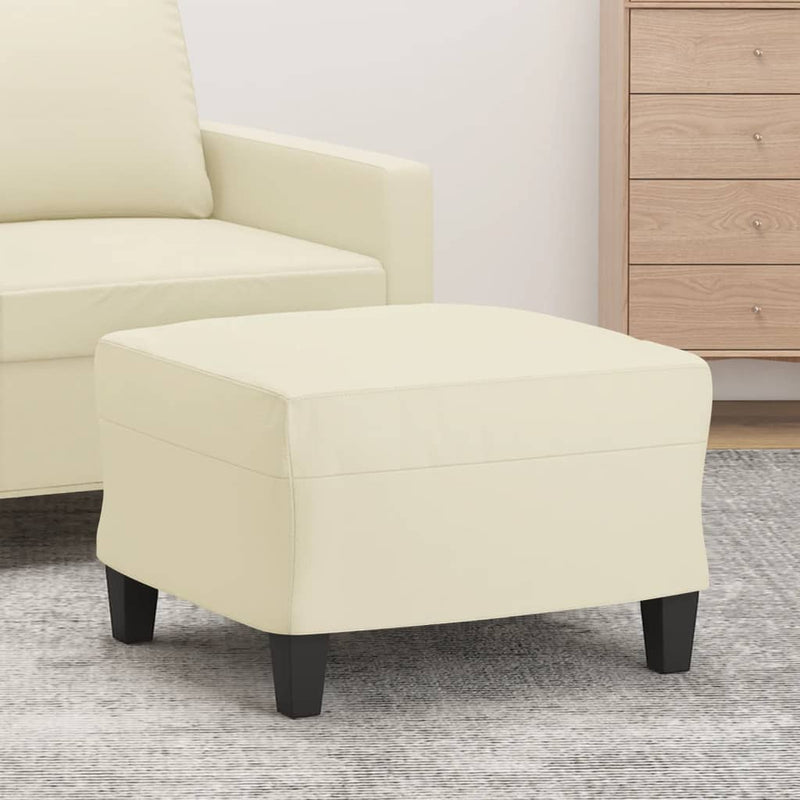 vidaXL Footstool Cream 60x50x41 cm Faux Leather