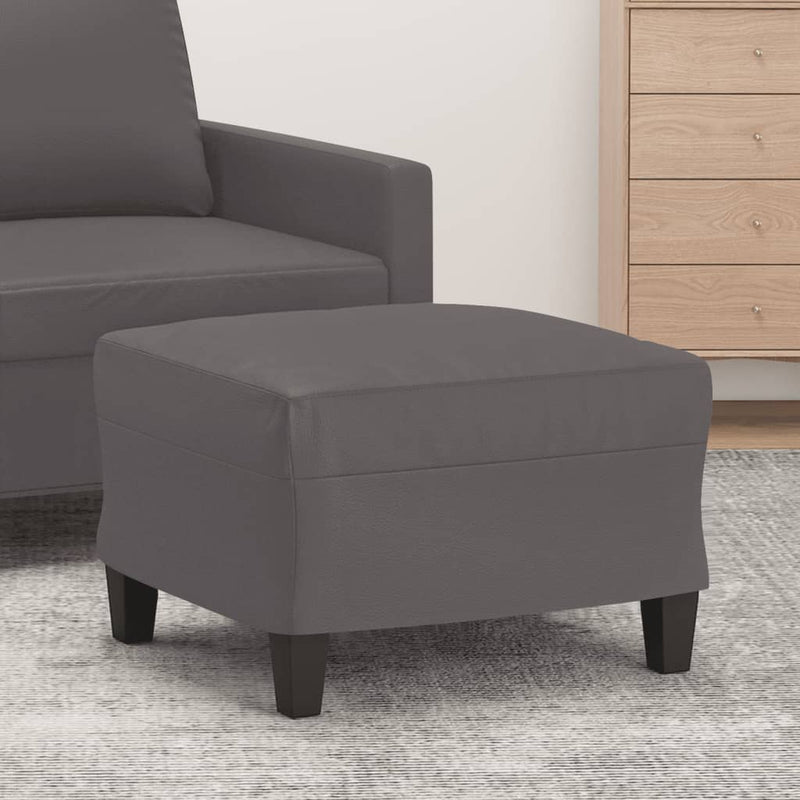 vidaXL Footstool Grey 60x50x41 cm Faux Leather