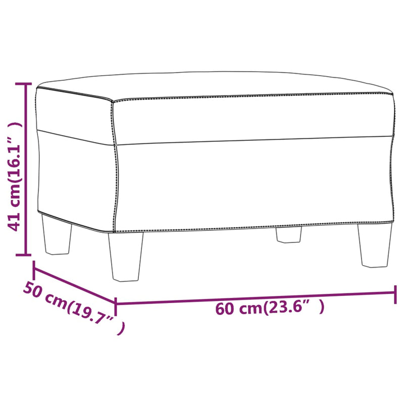 vidaXL Footstool Cappuccino 60x50x41 cm Faux Leather