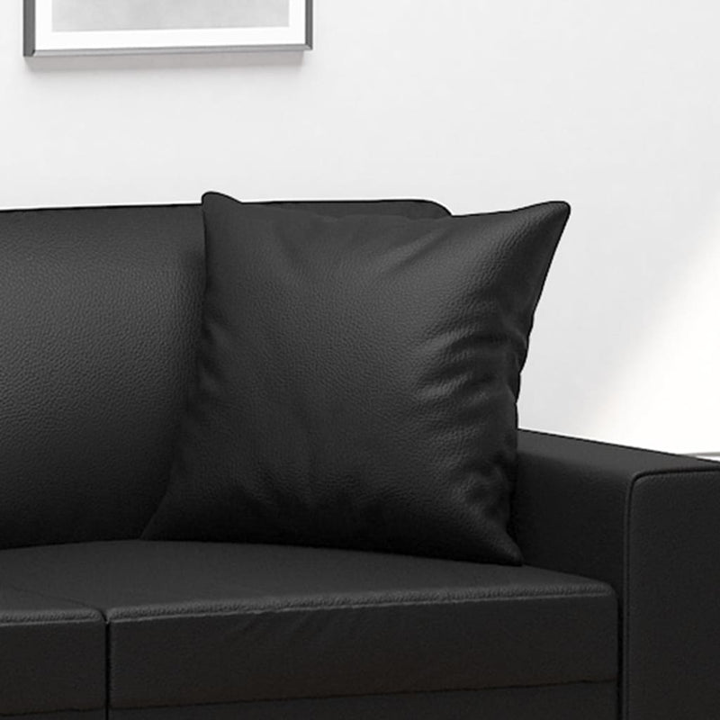 Throw Pillows 2 pcs Black 40x40 cm Faux Leather