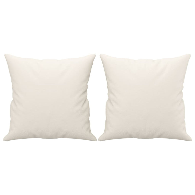 vidaXL Throw Pillows 2 pcs Cream 40x40 cm Faux Leather