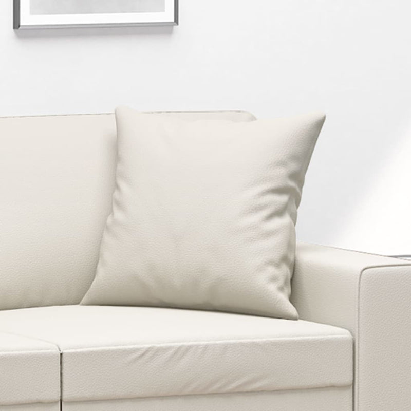 vidaXL Throw Pillows 2 pcs Cream 40x40 cm Faux Leather