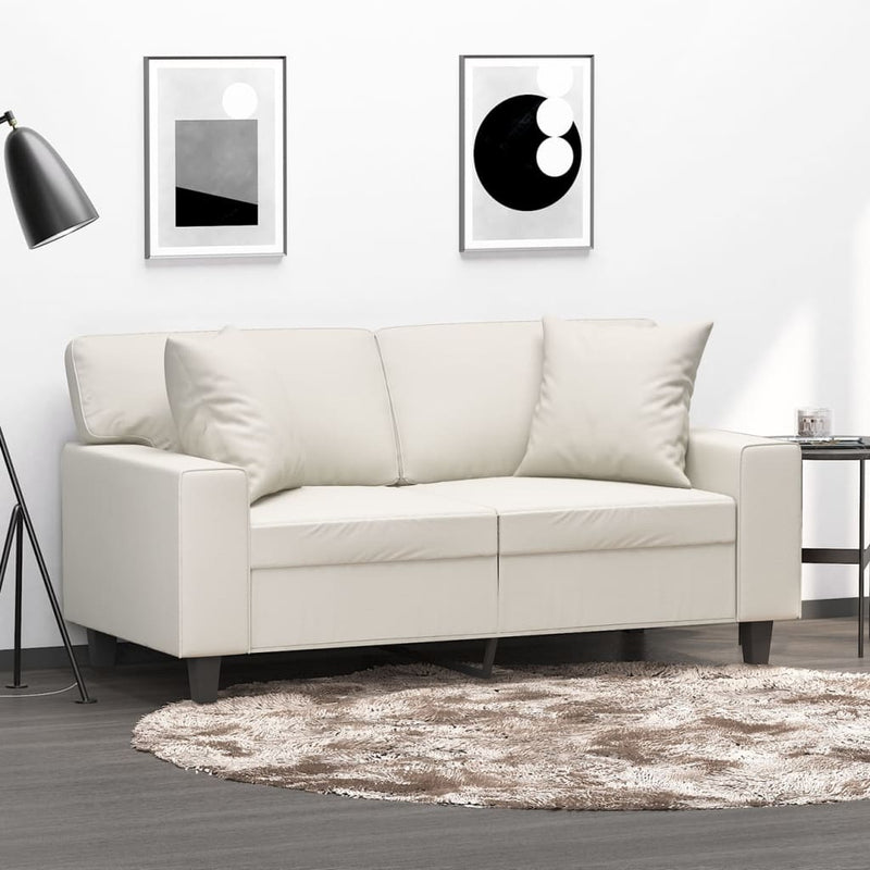 vidaXL Throw Pillows 2 pcs Cream 40x40 cm Faux Leather