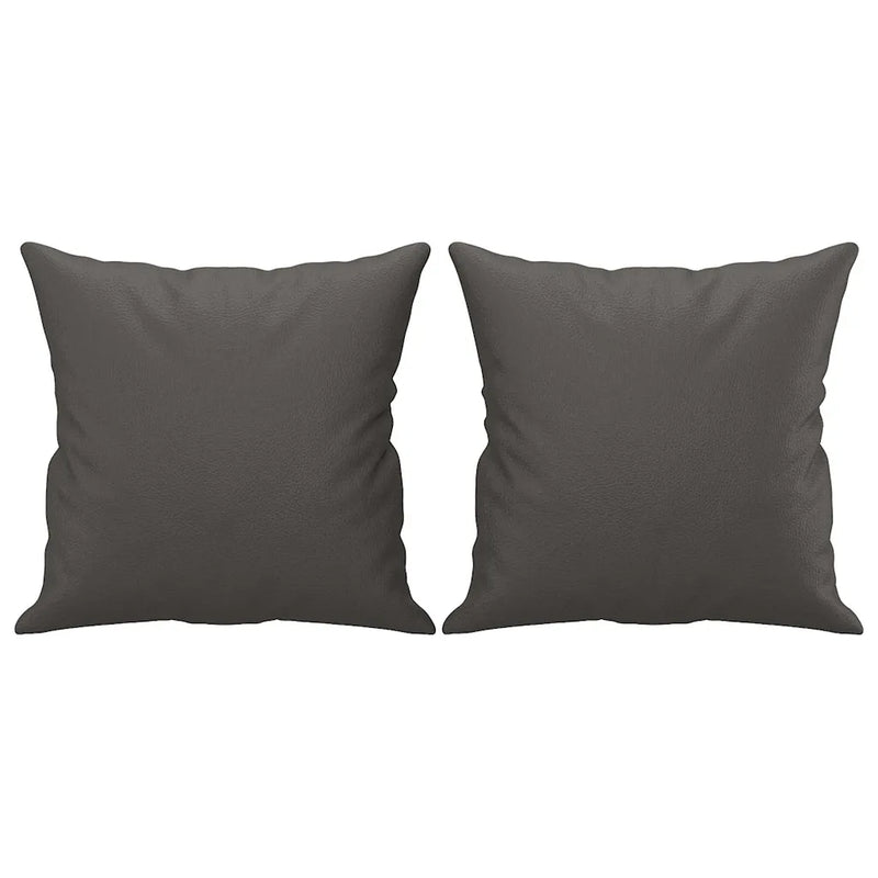 Throw Pillows 2 pcs Grey 40x40 cm Faux Leather