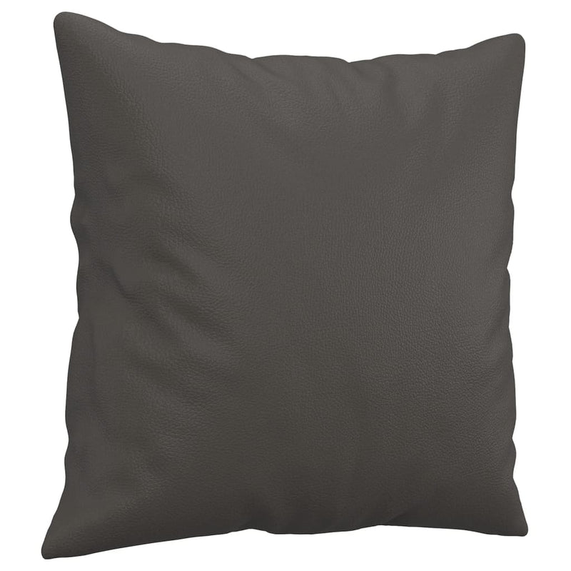 vidaXL Throw Pillows 2 pcs Grey 40x40 cm Faux Leather