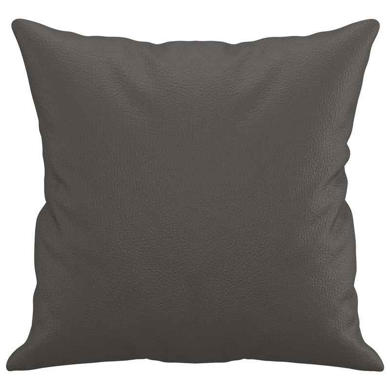 vidaXL Throw Pillows 2 pcs Grey 40x40 cm Faux Leather